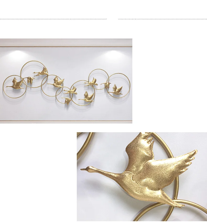

Gold Metal Dove 3d wall stickers Wall Hanging Metal Bird Decoration Wall Mural Ornaments Home Living room Hotel Wall Crafts
