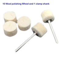 10pcs live handle wool polishing wheel grinding polishing buffing round wheel3 2mm shank for rotary tools accessories