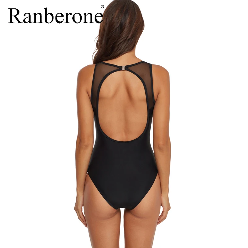 Цельный купальный костюм Женская купальная одежда 2020 Сексуальная сетчатая