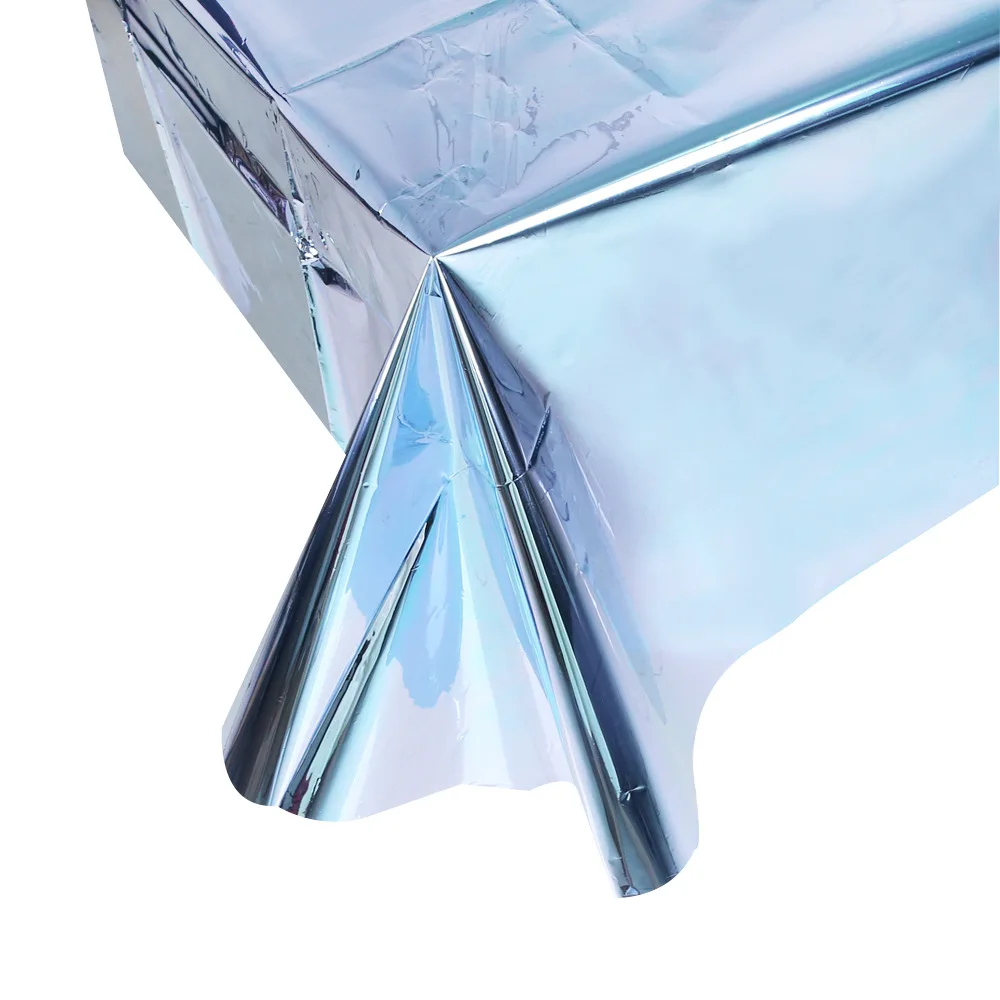 Foil blue Скатерть из фольги, Leaveable, розовое золото, скатерть для рождественской вечеринки, скатерть прямоугольной формы, Декоративная скатерть tovaglie antimacchia - Цвет: Foil blue