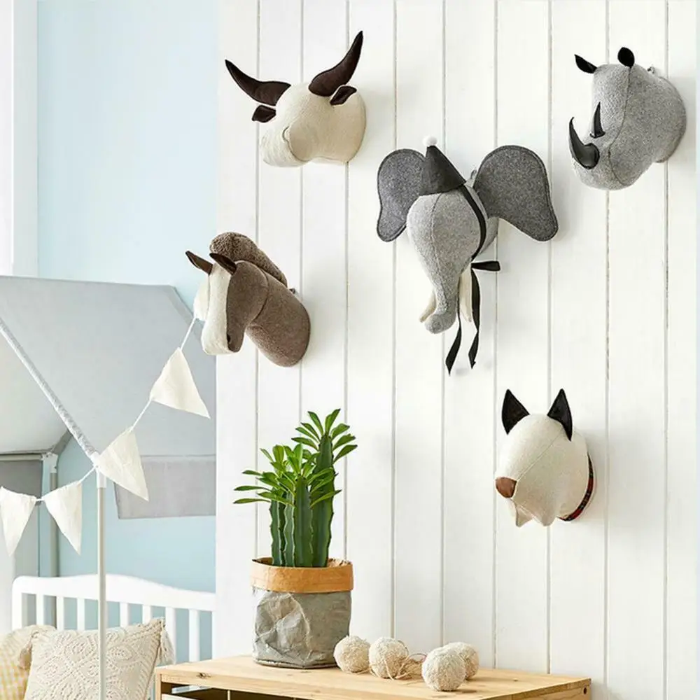 

Скандинавский стиль, слон, олень, медведь, голова, мягкое настенное украшение, спальня, девочка, детская комната, войлочное искусство, настен...