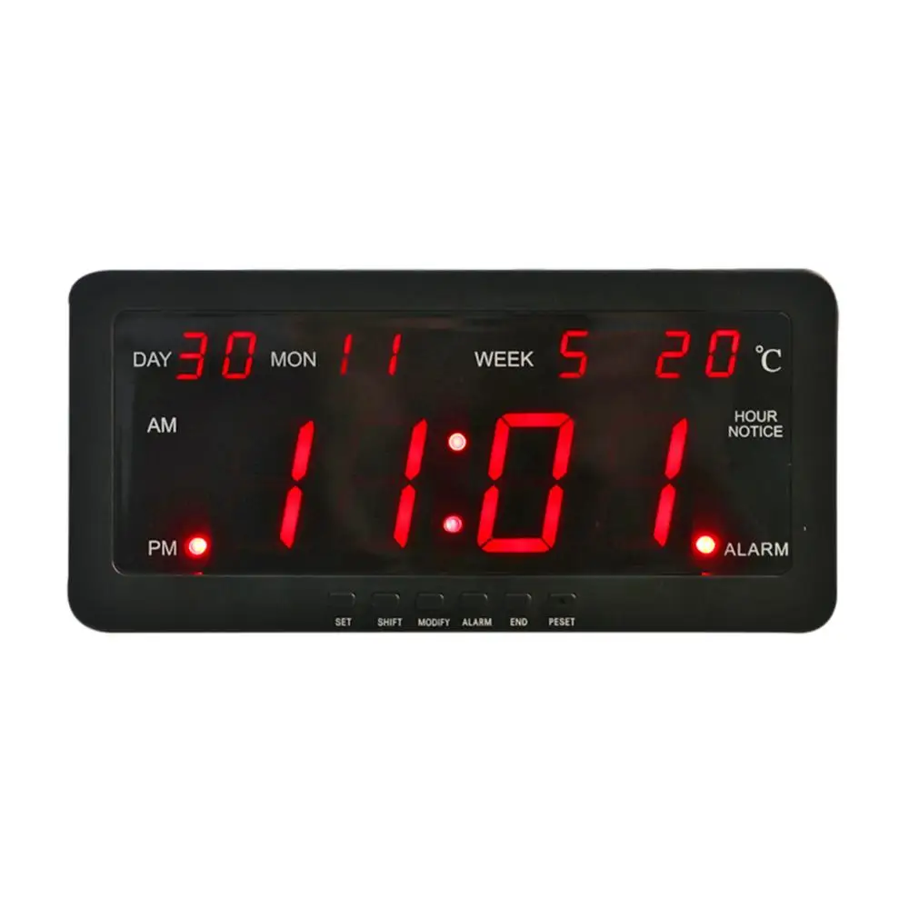 29x12x5cm USB цифровой будильник, светодиодный, электронные часы с подсветкой, Повтор звука, календарь, настольные часы с европейской вилкой - Цвет: 29x12x5cm