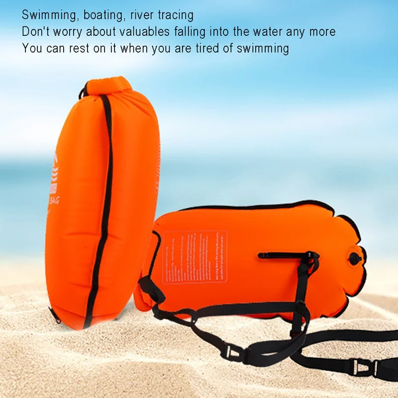 

Swimming Floating Bag Dual Air Bag Storage Pouch Buoy Adjustable Waist Belt for Safe Swimming Training Kayaking Snorkeling