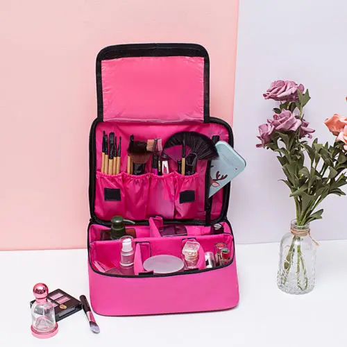 

Professional Large Makeup Bag Cosmetic Case Storage Handle Organizer Travel Kit Makeup Wash Organiser Hanging Bag