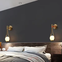 gold black vintage industrial wall sconce lighting fixture bedroom bedside glass ball wall lamps bathroom led mirror light