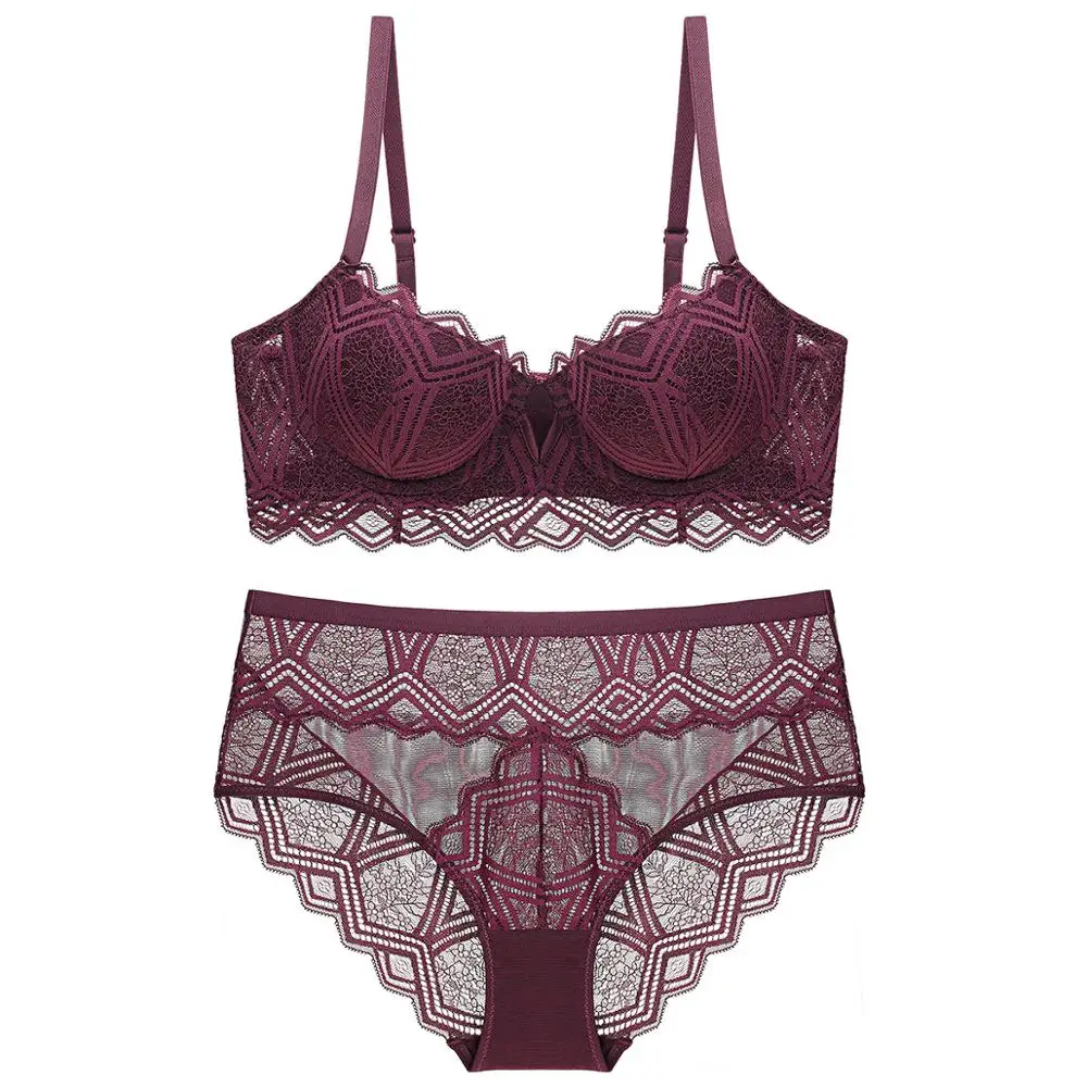 

Sexy Mousse New 3 Color Lace Embroidery Gathered Steel Ring On The Thin And Thick Lingerie Set Sexy Bra Set Summer Women