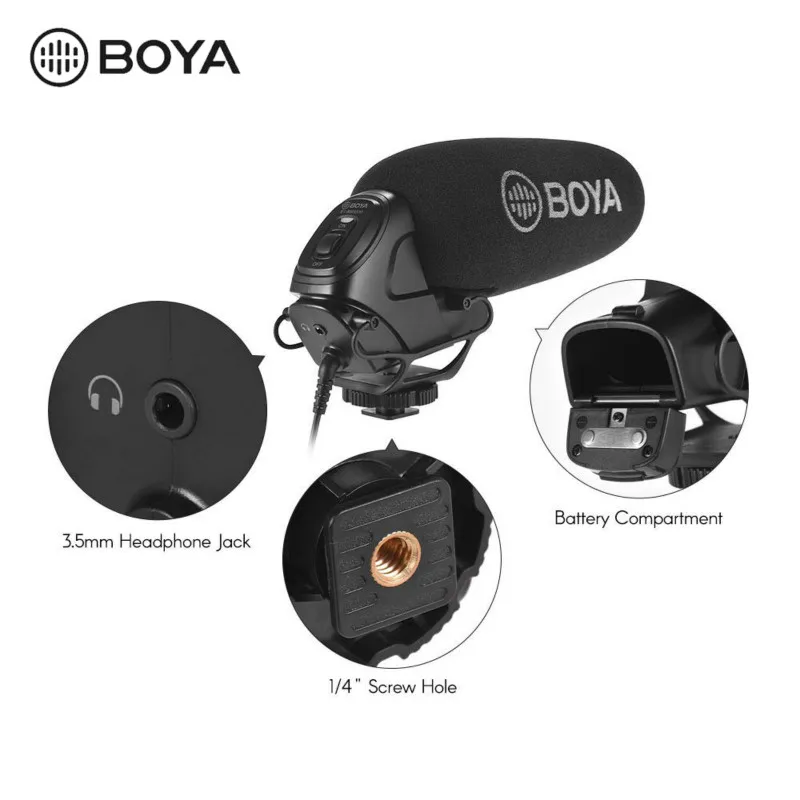 Boya BY-BM3030 BM3031 BM3032 BM2021 BM3011 микрофон суперкардиоидный конденсатор для интервью