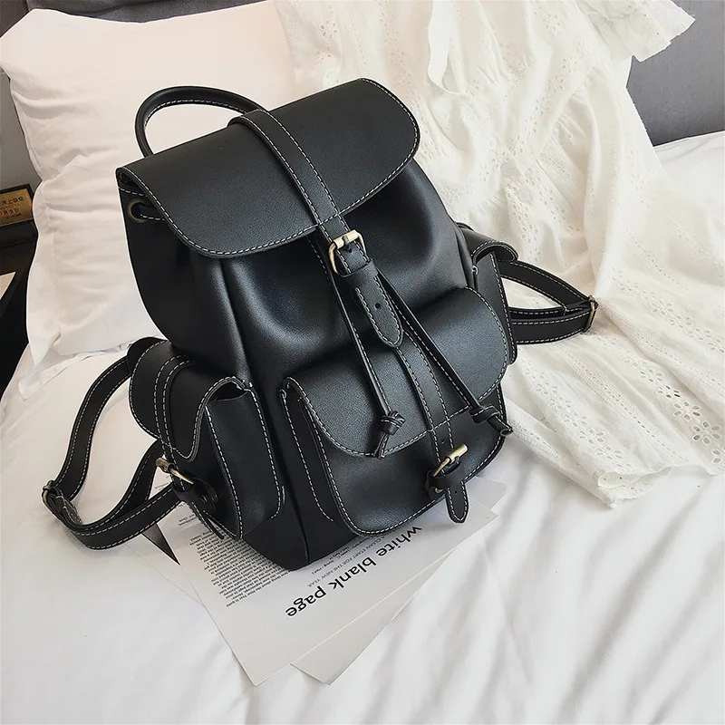 Стильный кожаный рюкзак для путешествий женская сумка Минималистичная