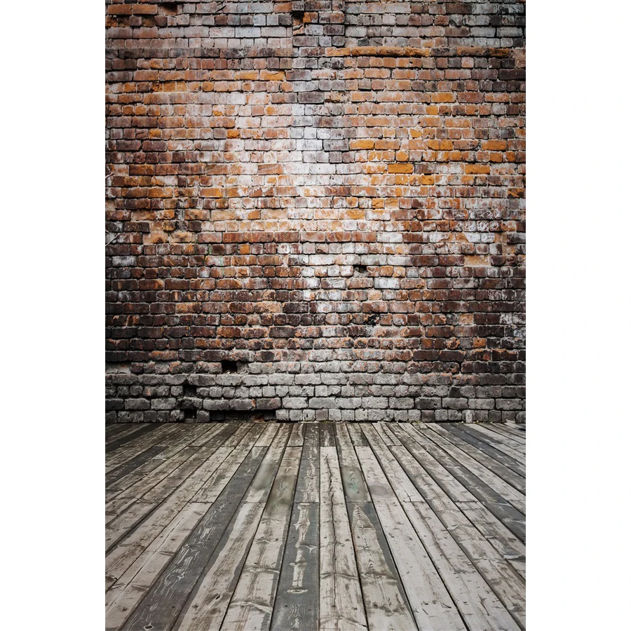 

Grunge Brick Wall Wooden Floor Photography Backgrounds Customized Portrait Baby Child Photographic Backdrops For Photo Studio