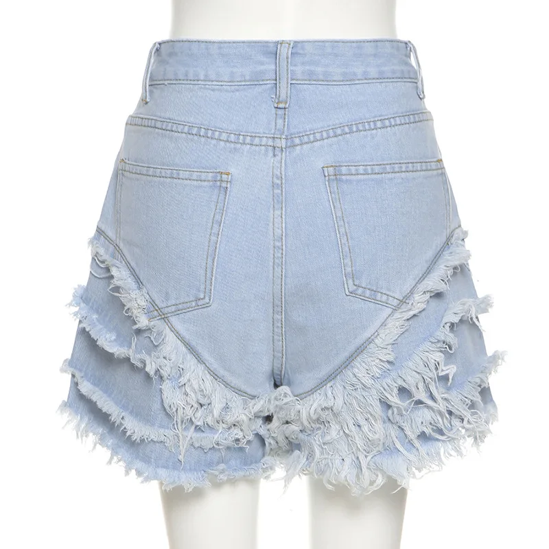 

Sexy Summer Tassel Denim Shorts 90s Style Streetwear Fashion Cute Sexy High Waist Jeans Short Female