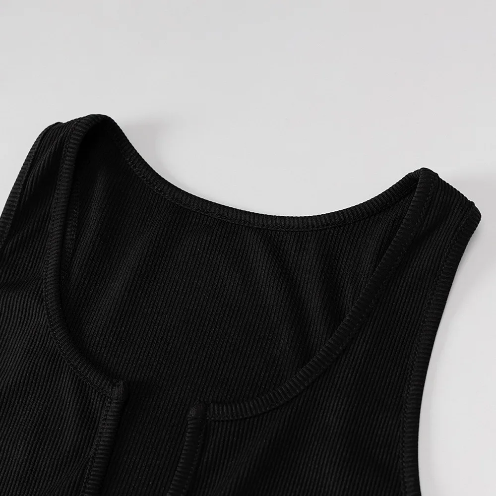 

Black Women Knitted Sleeveless Midi Dress Bodycon Sexy Streetwear Party Club S-XL