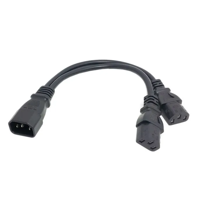

30cm Power Cable Single IEC 320 C14 to Dual C13 5-13R Y Type Splitter Adapter Cable Cord