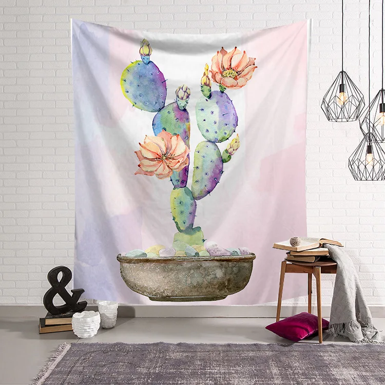 

3D Print Beautiful Cactus cartoon Art Tapestry wall hanging Home bedroom wall decor cloth Mural Beach Towel tap925