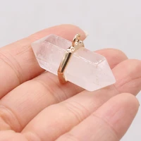 natural stone pendant charms natural white quartz necklace pendant for diy jewelry best birthday gift size 20x35mm