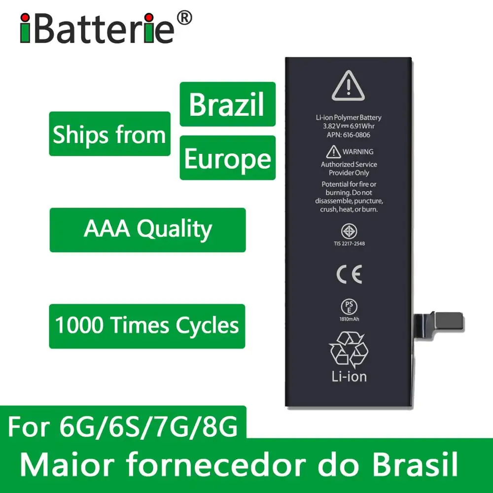  10pcs/lot iBatterie AAA Quality Battery For Apple iPhone 6s 6 7 8 Plus x  se 6Plus 7Plus Replacement Bateria For iPhone 6s 7 xr 