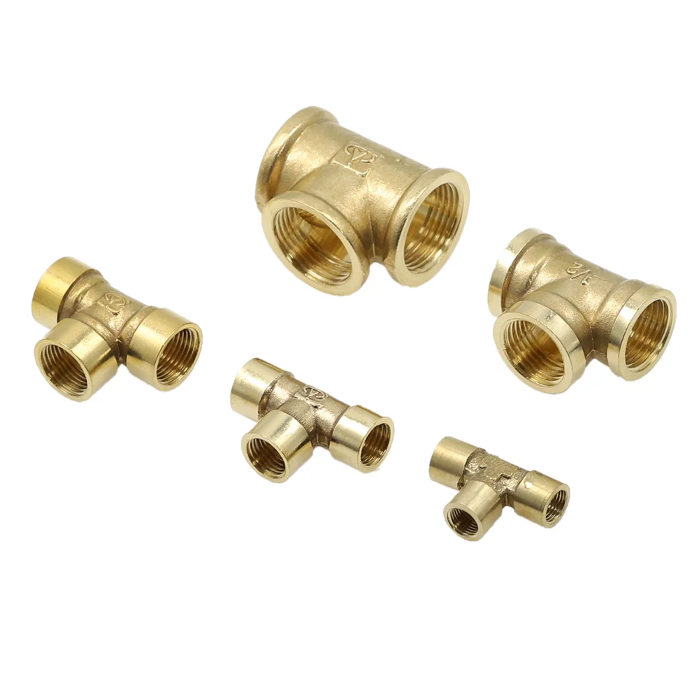 1 шт. резьба BSP 1/4 &quot3/8&quot 1/2 &quot3/4&quot тройной тип латунный фитинг для труб переходник