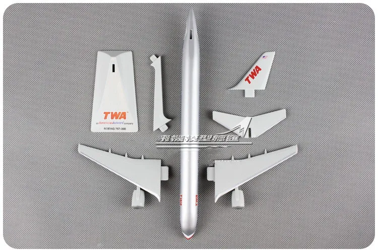 

23.5CM 1:200 Plastic Air American Airlines AA TWA Boeing 757 B757-200 Airways Aircraft Assembled Assembly airplane model Plane