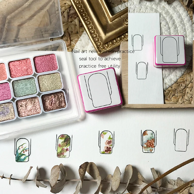 

Nail Art Practice Seal Square Round Nail Type New Hand Nail Design Style Mold Molds Nail Art Template