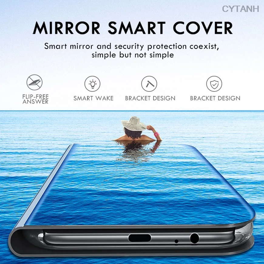 Зеркальный умный флип-чехол для Samsung Galaxy A40 роскошный оригинальный чехол чехлы