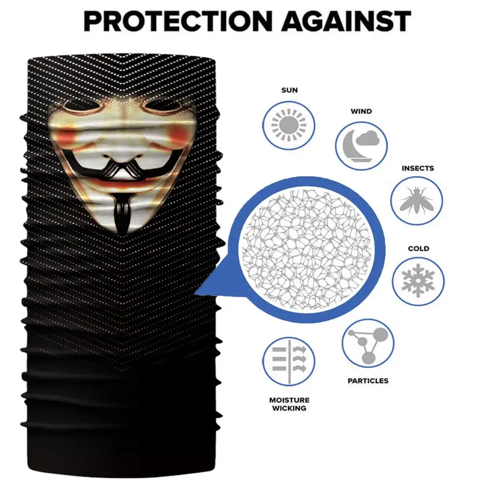 3D Маскарадная маска на Хэллоуин Балаклава мотоцикл езда велосипеде шейный