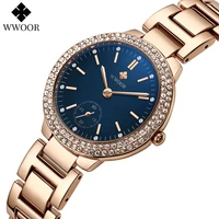 wwoor 2022 ladies watch famous brand luxury fashion diamond womens wristwatch japanese quartz movement casual watch reloj mujer