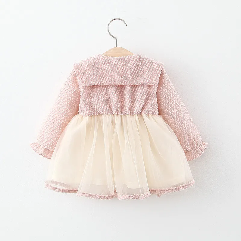 Для маленьких девочек белого и розового цветов платье 2020 осеннее детское