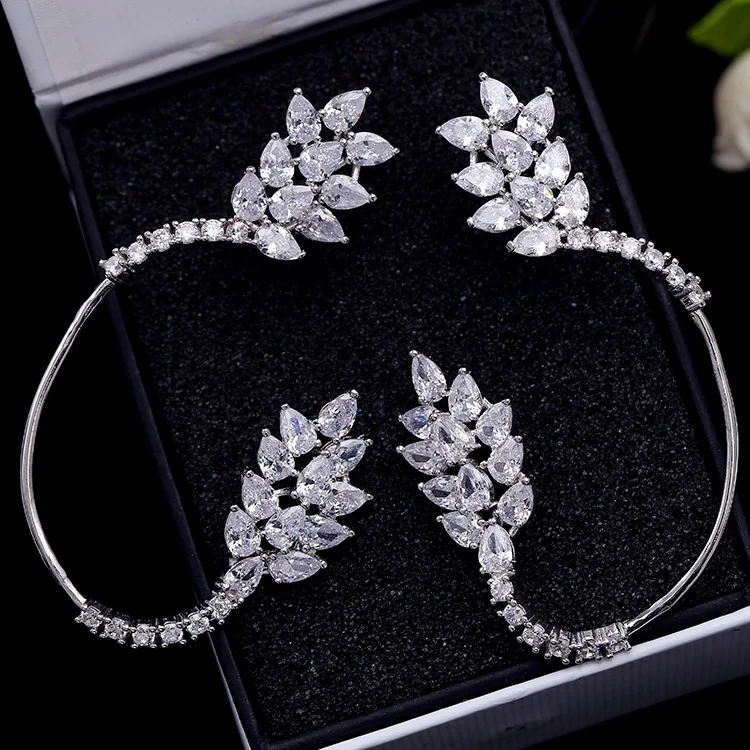 Новые роскошные блестящие серьги клипсы с кубическим цирконием AAA для женщин