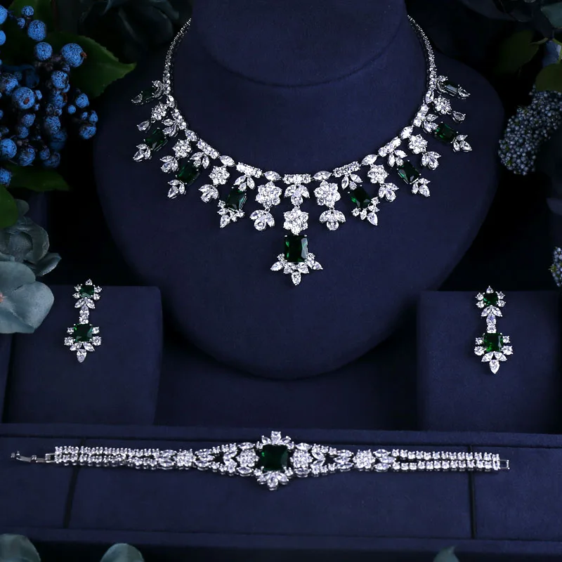 Роскошные жёлтые циркониевые Серьги Ожерелье Браслет Ювелирный Комплект