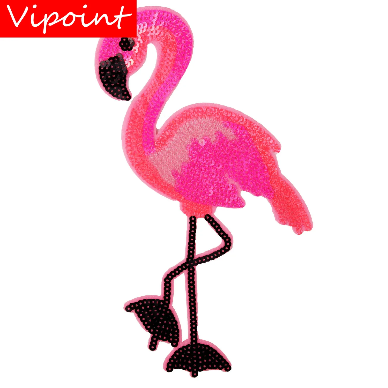 Вышивка блестками нашивки с фламинго для куртки розовые Значки птиц аппликации JW