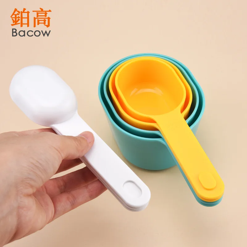 

Measuring cup measuring spoon 9 pieces baking set with scale food grade measuring spoon practical combination with funnel 1000ml