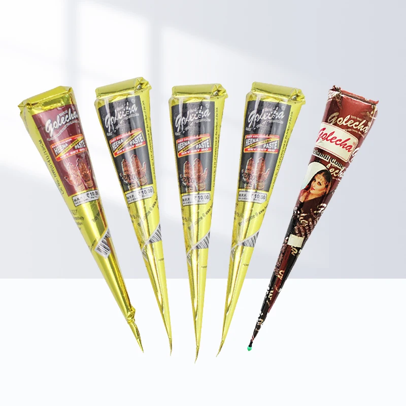 

Indian Tattoo Painting Cream Henna Tattoo Paste Cream Natural Herbal Temporary Waterproof Tattoo Black Cone Body Painting Ink