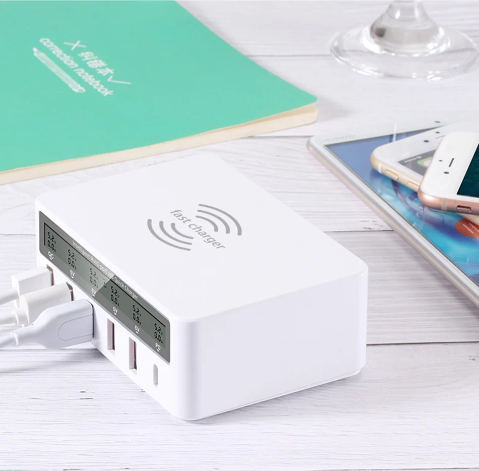 IHaitun 100 Вт беспроводной PD type C QC3.0 USB зарядное устройство светодиодный дисплей Быстрая док-станция для путешествий Быстрая зарядка 3,0 QC 4,0 для iPhone 11 Pro