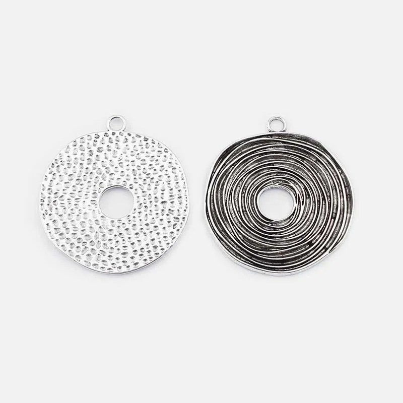 Antique Silver Комплект из 2 предметов Мода старинное серебро/бронза ярь-Медянка, патина водоворот спираль подвески для заявление ожерелье бижутерии, материал для изготовления - Окраска металла: Antique Silver