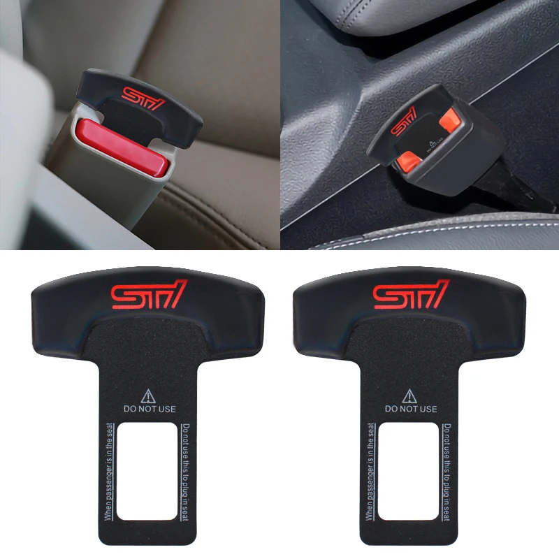 

1/2pcs STI Car Styling Safety Belt Buckle Clip Seat Belt Stopper Plug For Subaru Forester outback legacy xv Impreza STI WRX WRC