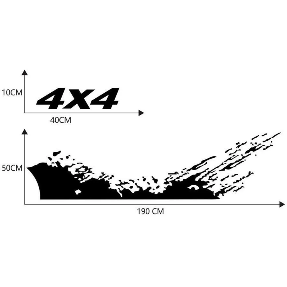 

2PCS Car Sticker 4X4 Auto Black Car Decoration Graphics Off Road Splash