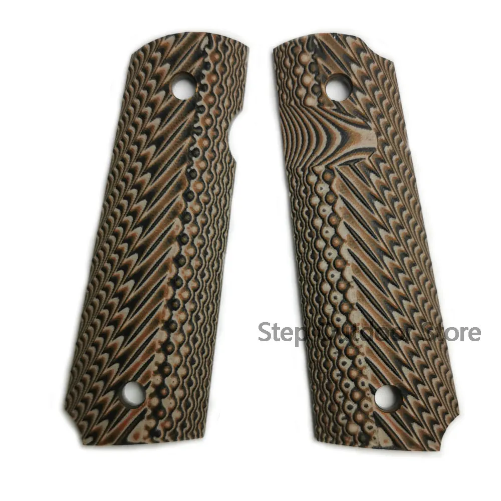 

2 Pieces Tactics Pistol 1911 Grips Brown G10 Knife Handles Patch G10 Grips custom Grips CNC Material 1911 Accessories