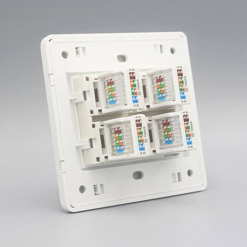 

86 Type Four Ports RJ45 Cat5e Network Lan Panel Socket Keystone Faceplate