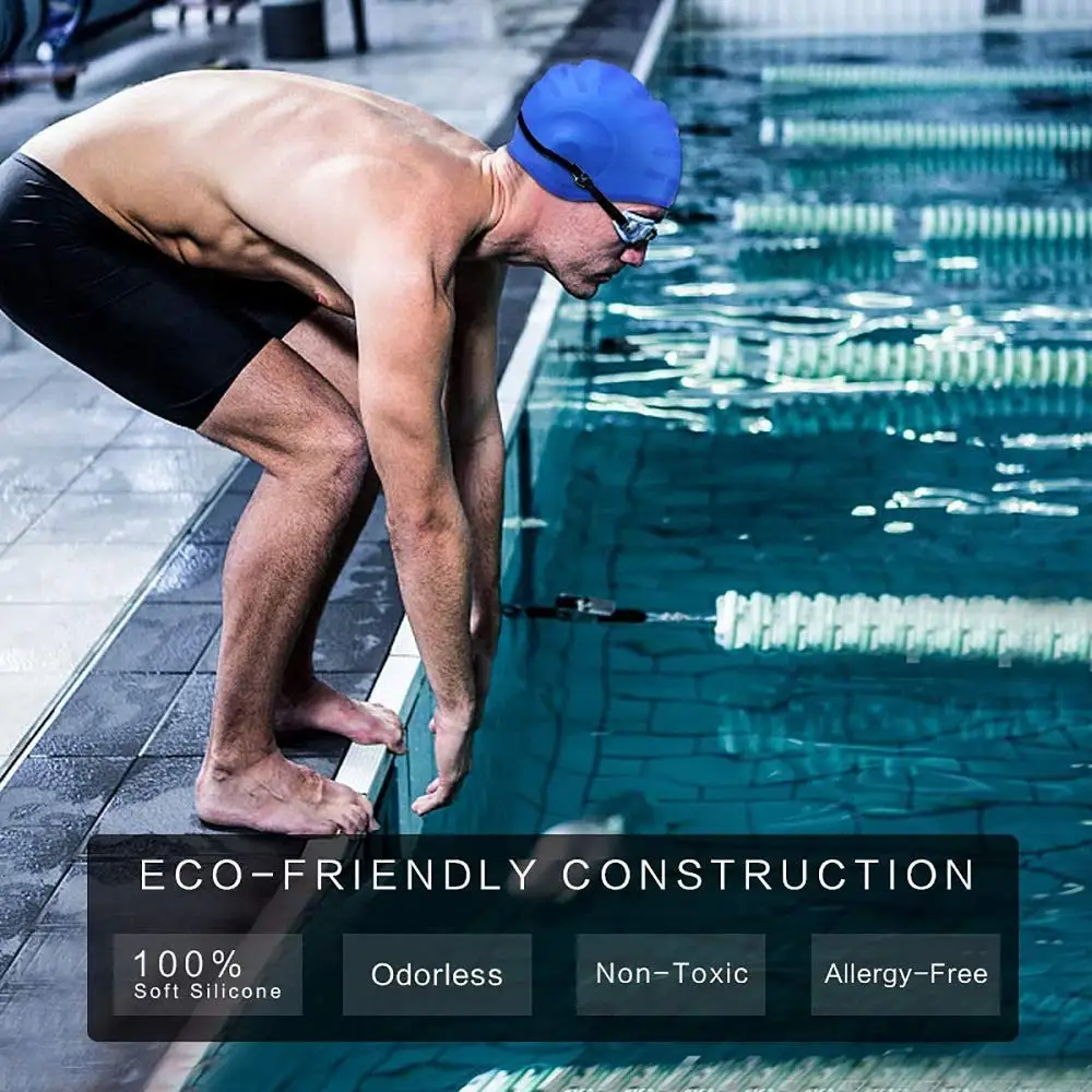 Силиконовая шапка для плавания взрослых женщин длинные волосы большая