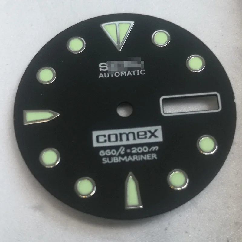 Peças de Relógio Janela de Data Adequada para Movimento Black Dial Super Luminoso Marcas Automático Nh36a 28.5mm c3