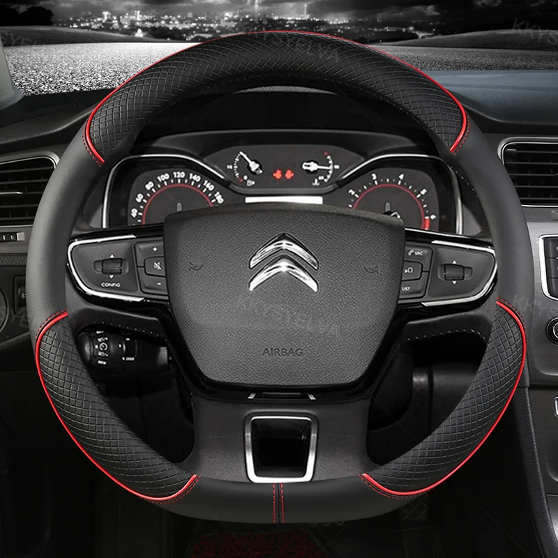 

D Type Steering Wheel Cover For Citroen C3-XR New Elysee C4 Sega 2014 - 2021 Spacetourer Picasso DS3 DS5 C3 II III 2009 - 2021