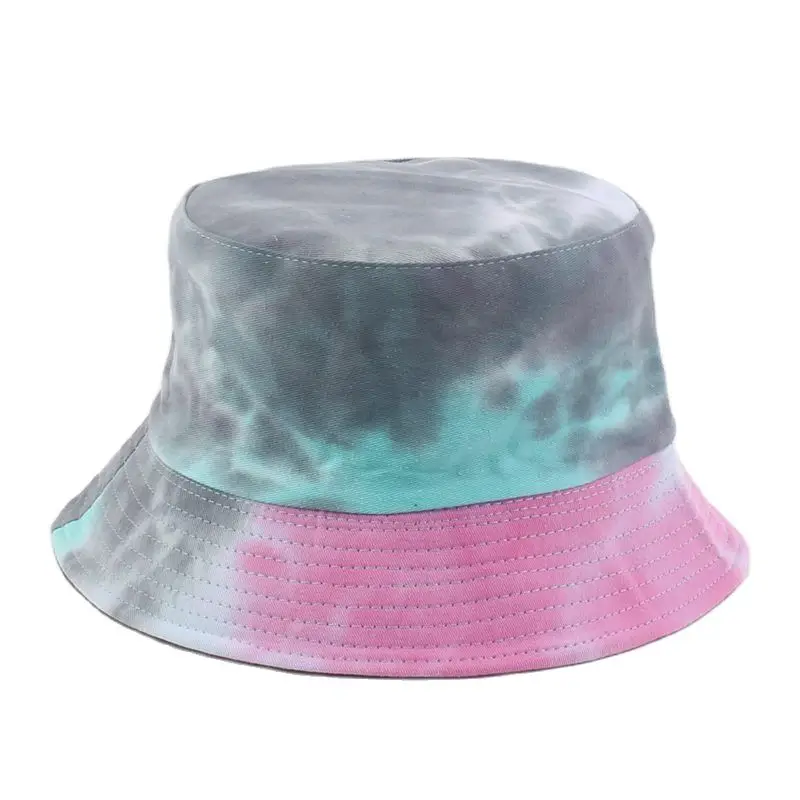 Панама с граффити в стиле Tie-dye для мужчин и женщин модная трендовая Двусторонняя