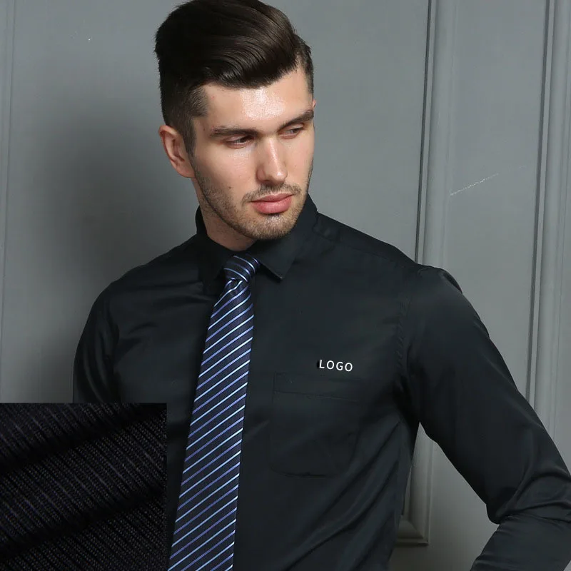 Мужская однотонная Классическая рубашка с длинным рукавом Офисная Женская