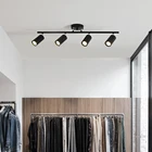 Потолочная лампа, черно-белая угловая регулируемые точечные светильники GU10 для точечных светильников, освещение для магазина, шоурума