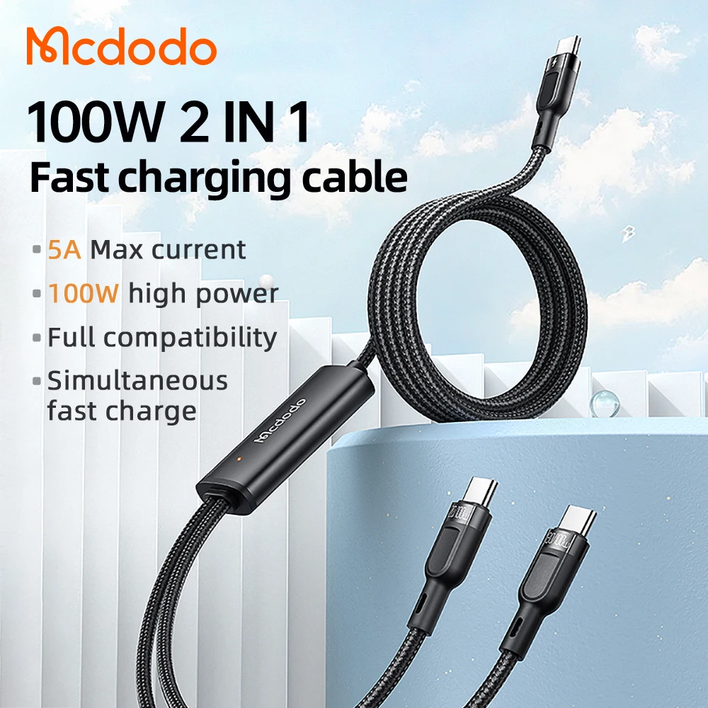 Mcdodo 5A 100W CA-747 USB Type C To Type C&Type C Cable Quick Charge 4.0 Type-C Usb Cable for Xiaomi 10 8 Pro Nintendo Switch Sa