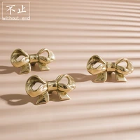 lzsm original design high grade handmade brass bow tie handle european style french cabinet wardrobe door drawer gold handle