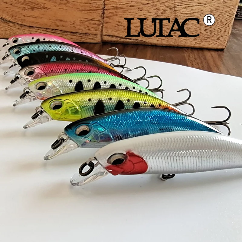 

LUTAC fishing lures hard baits minnow plastic floating BKK Hook 70mm 8.9g