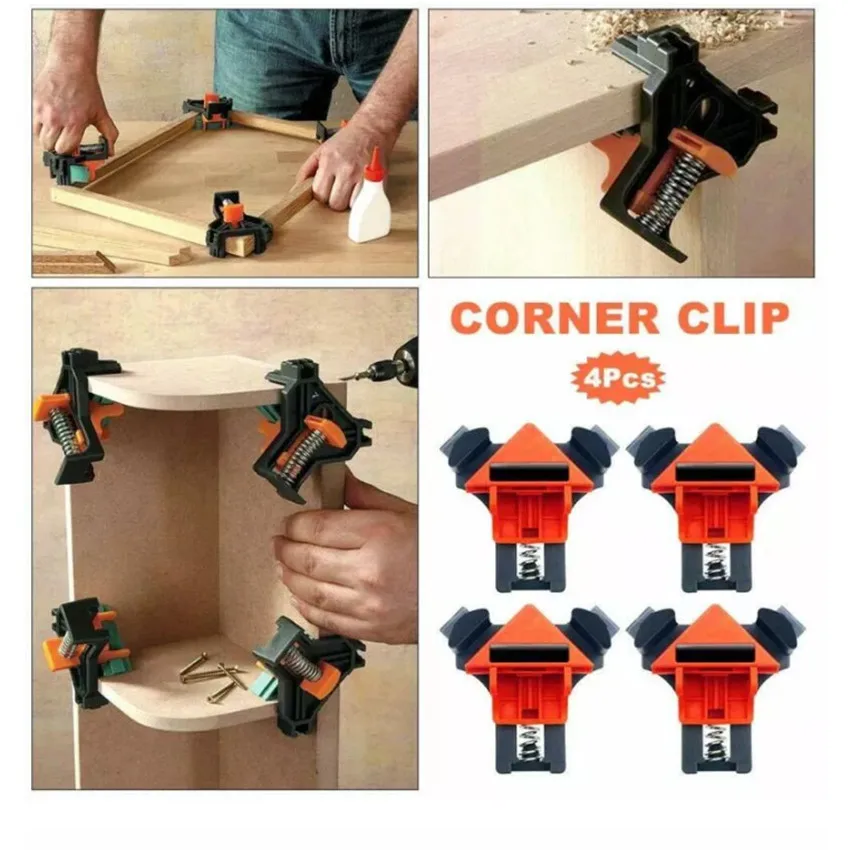 ASCENDAS 4 шт. деревообрабатывающий зажим под углом 90 градусов для быстрого