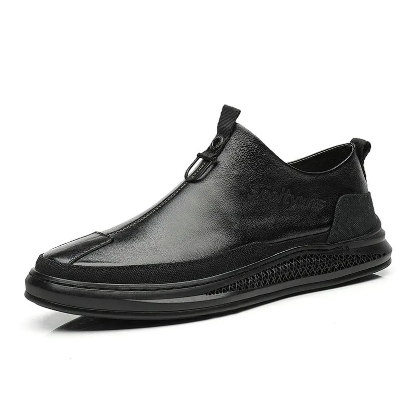 

British autumn and winter to keep warm and recreational leather shoes slip-on shoes joker black shoes sneakers a pedal