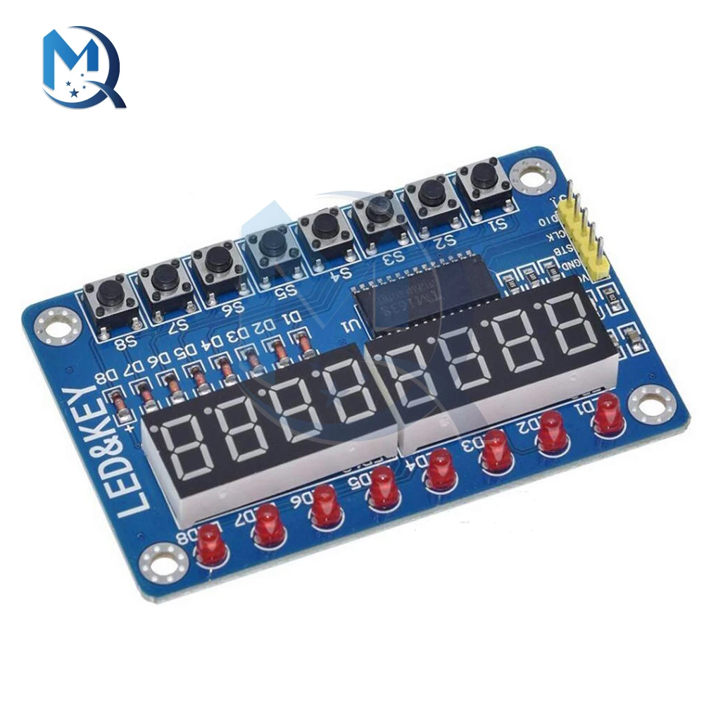 TM1638 ключевой модуль светодиодный 7-сегментный 8-битный цифровой дисплей трубка