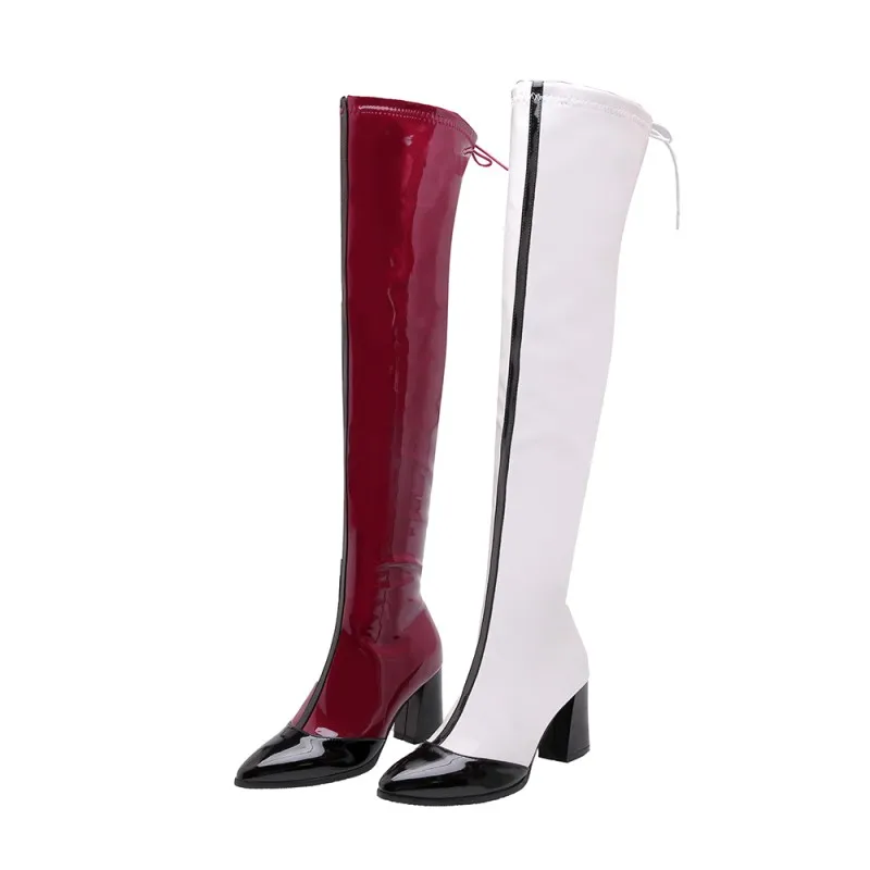 Сапоги выше колена женские ботфорты зимняя обувь большие размеры 9/10/11-17 | Обувь